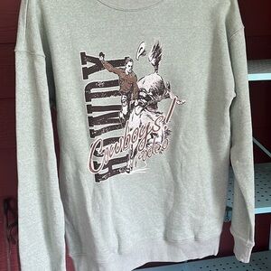 Gray Cowboy Graphic Men's Sweater